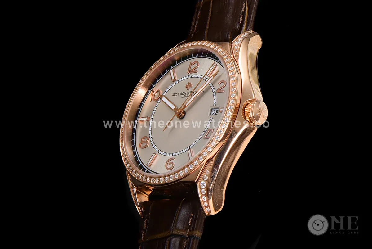 Fiftysix Creme Dial with Diamond Bezel in Pink Gold Ref: 4600E