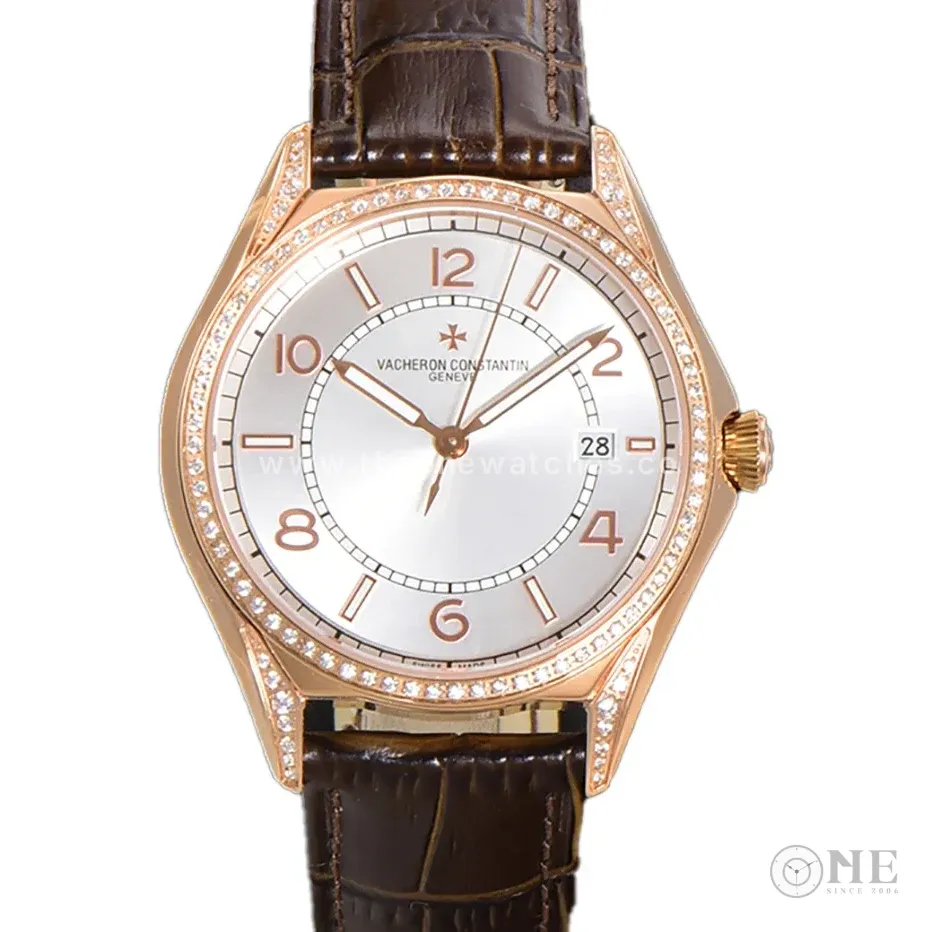 Fiftysix Silver Dial with Diamond Bezel in Pink Gold Ref: 4600E