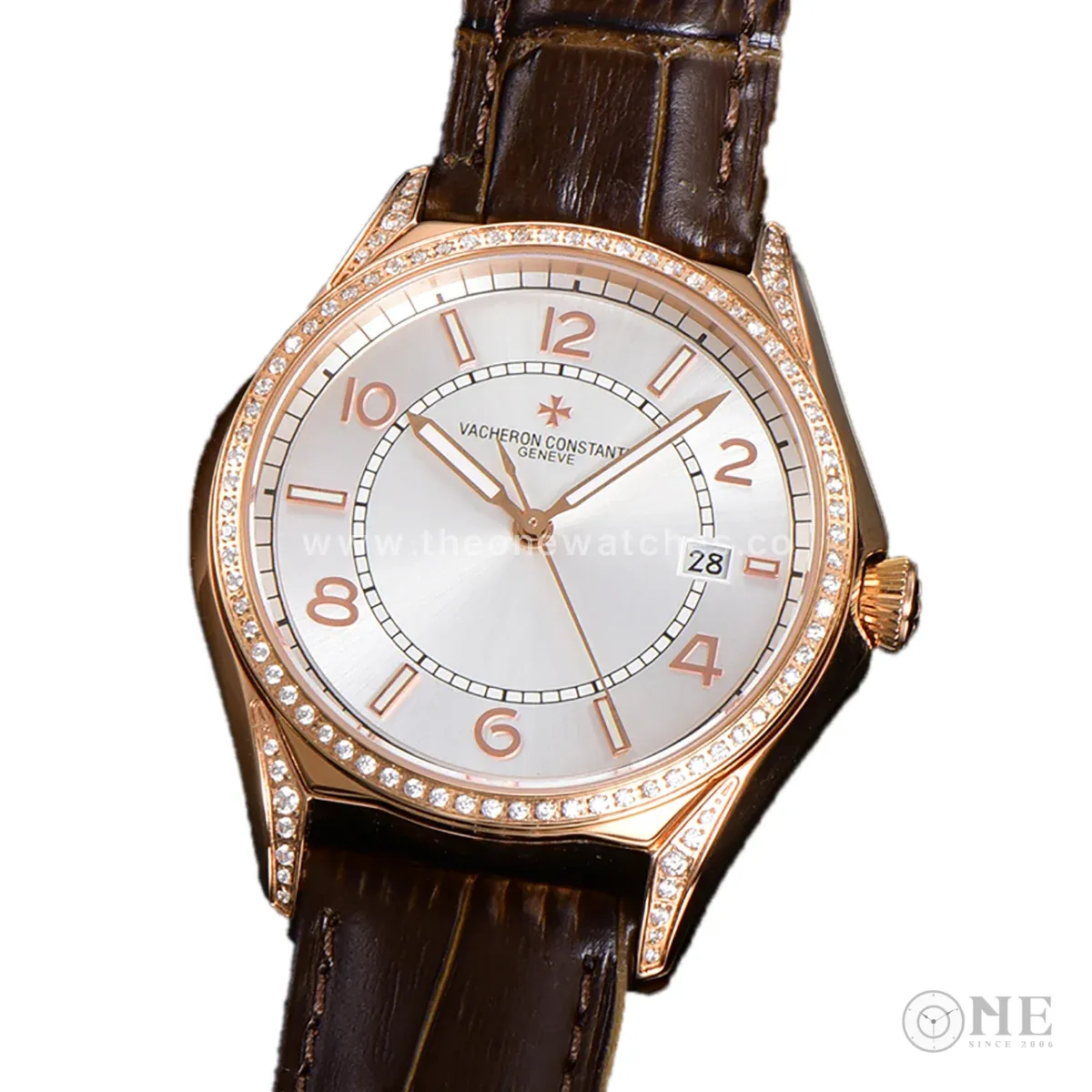 Fiftysix Silver Dial with Diamond Bezel in Pink Gold Ref: 4600E