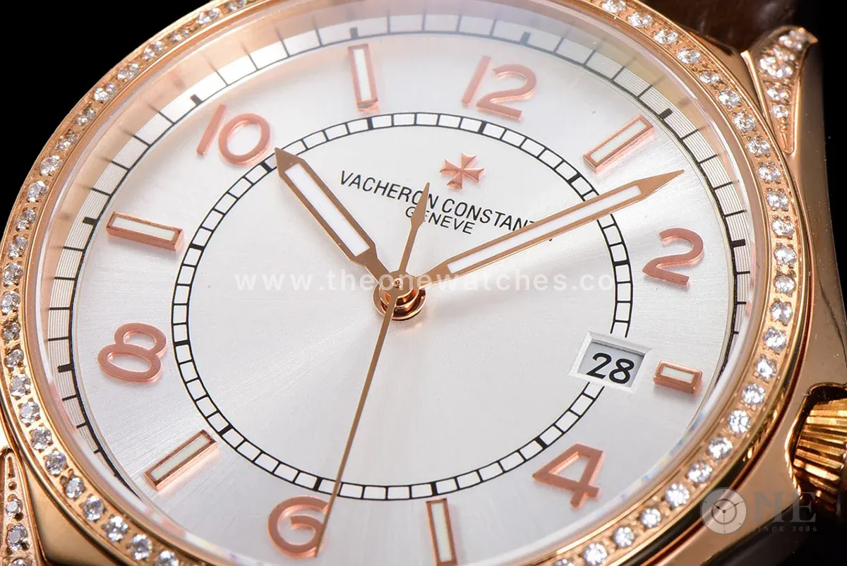 Fiftysix Silver Dial with Diamond Bezel in Pink Gold Ref: 4600E