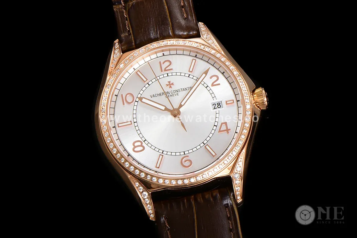 Fiftysix Silver Dial with Diamond Bezel in Pink Gold Ref: 4600E