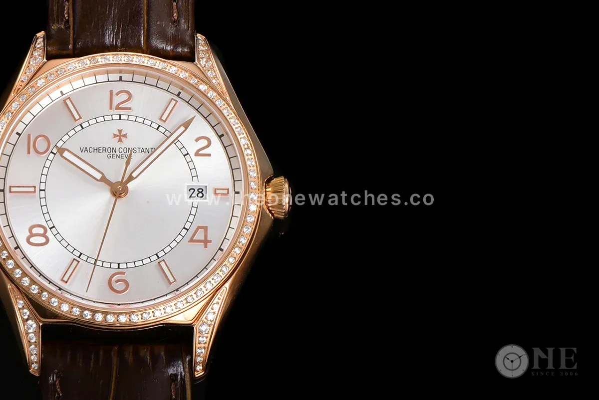 Fiftysix Silver Dial with Diamond Bezel in Pink Gold Ref: 4600E