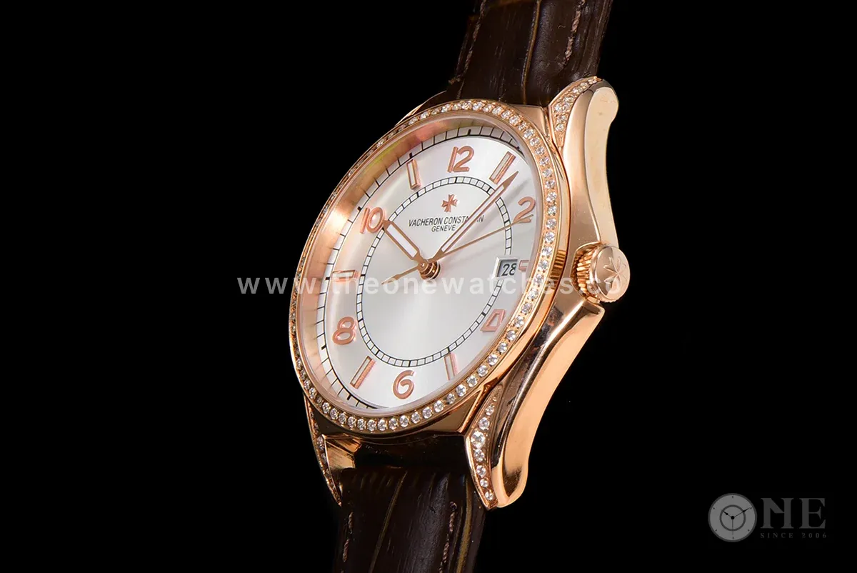 Fiftysix Silver Dial with Diamond Bezel in Pink Gold Ref: 4600E