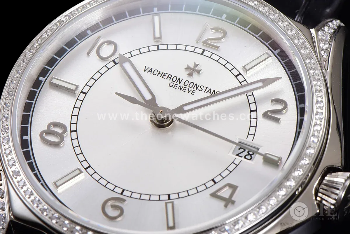 Fiftysix Silver Dial with Diamond Bezel in Steel Ref: 4600E
