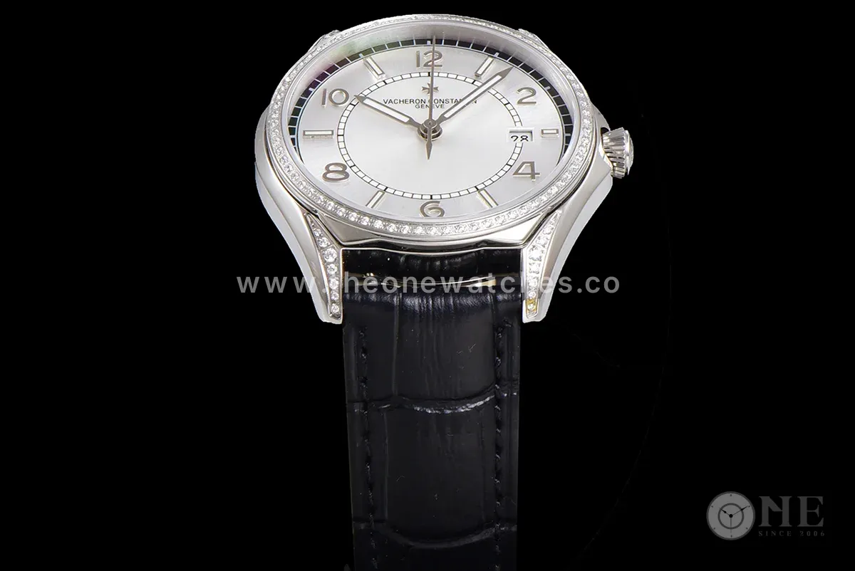 Fiftysix Silver Dial with Diamond Bezel in Steel Ref: 4600E