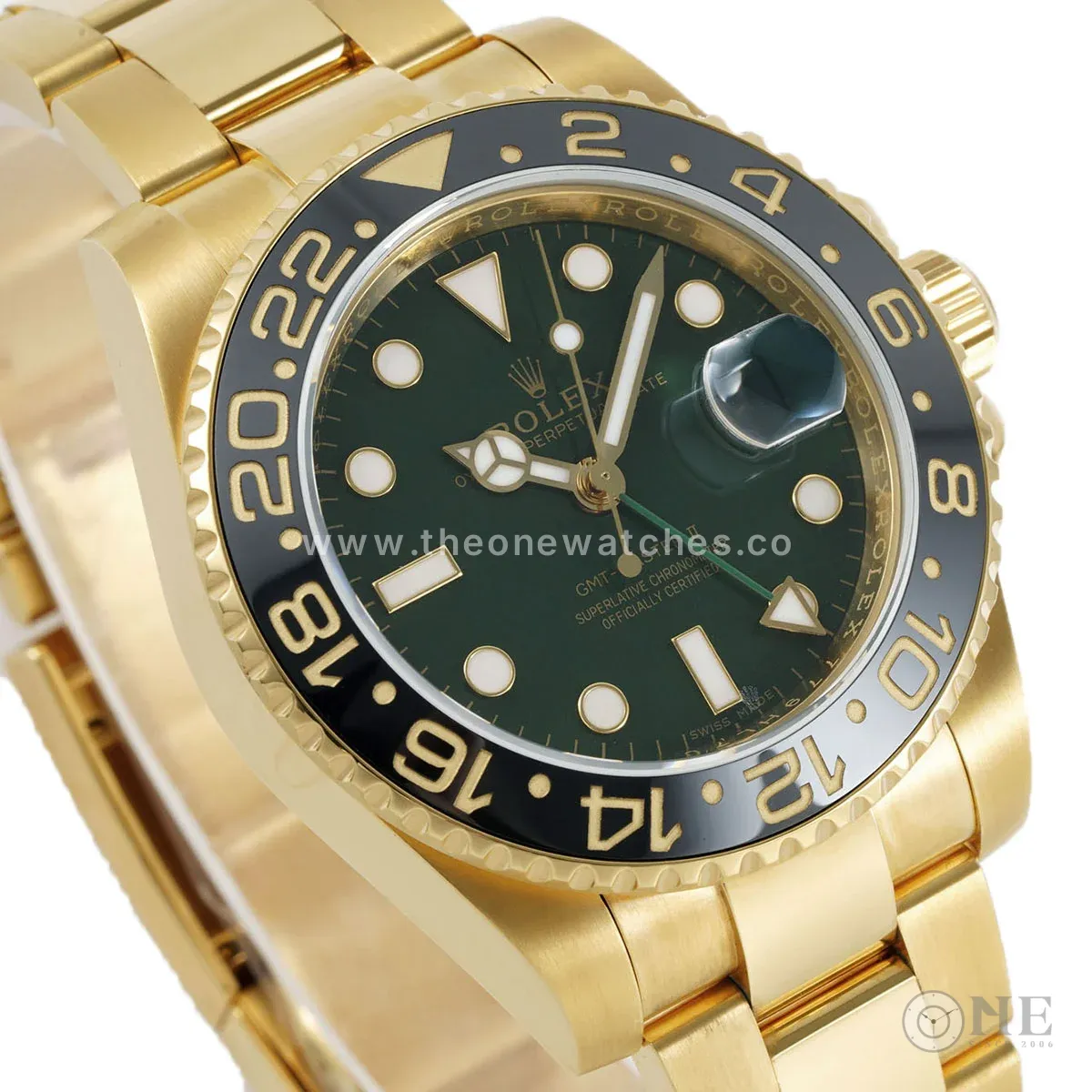 GMT Master II 116718LN Green Dial in Yellow Gold