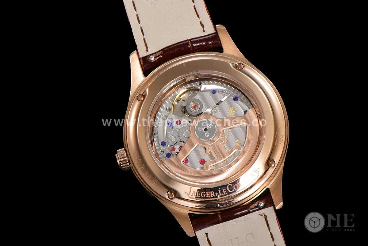 Master Calendar Silver Dial in Rose Gold on Brown Leather Strap