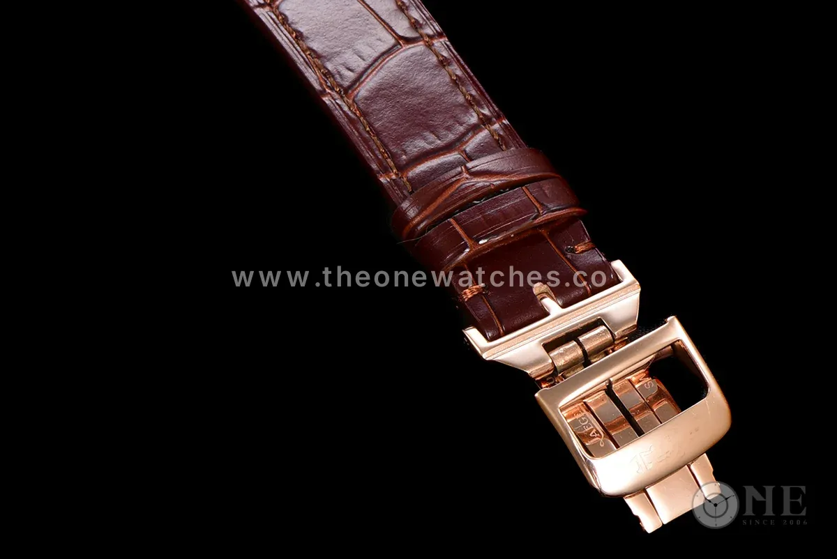 Master Calendar Silver Dial in Rose Gold on Brown Leather Strap