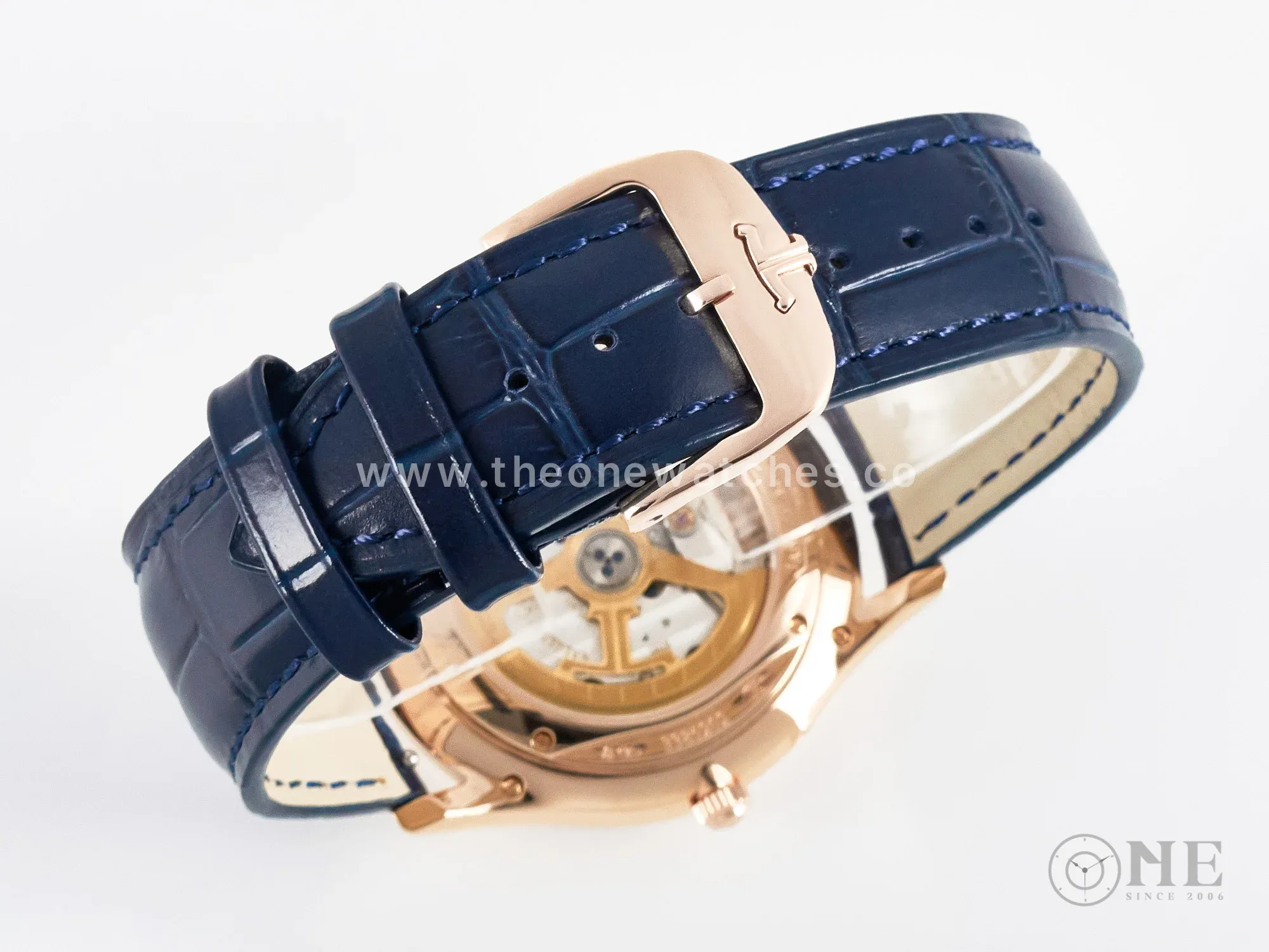 Master Ultra Thin Moon RG Z+F 1:1 Best Edition Blue Dial on Blue Leather Strap SA925 Super Clone