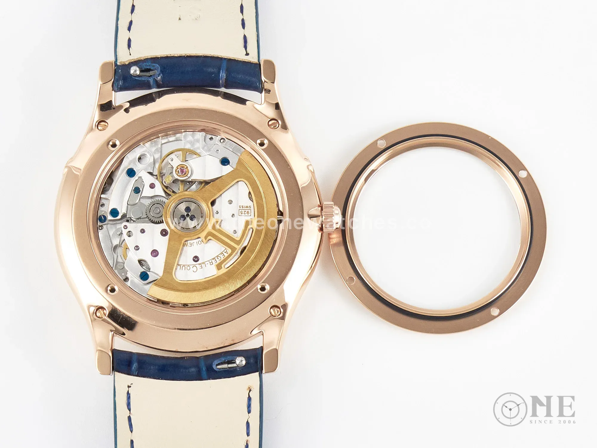Master Ultra Thin Moon RG Z+F 1:1 Best Edition Blue Dial on Blue Leather Strap SA925 Super Clone