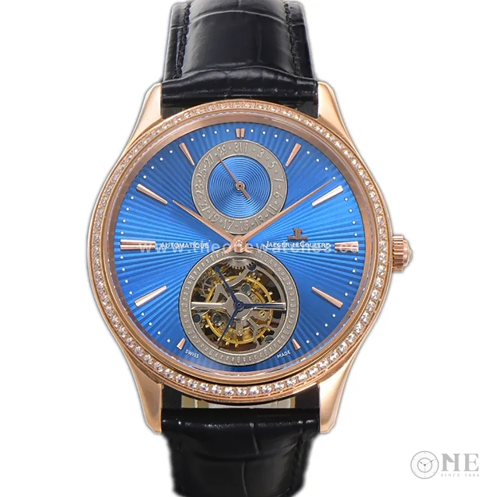 Master Ultra Thin Tourbillon Blue Dial with Diamond Bezel in Rose Gold