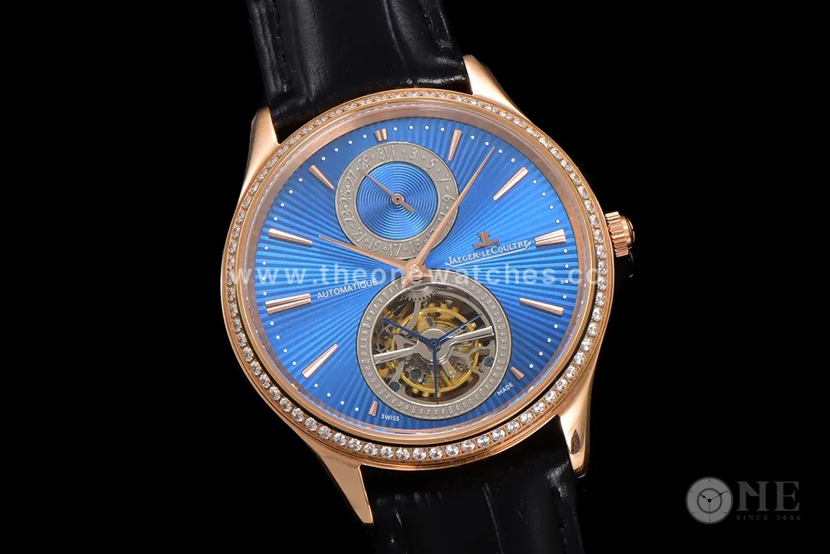 Master Ultra Thin Tourbillon Blue Dial with Diamond Bezel in Rose Gold