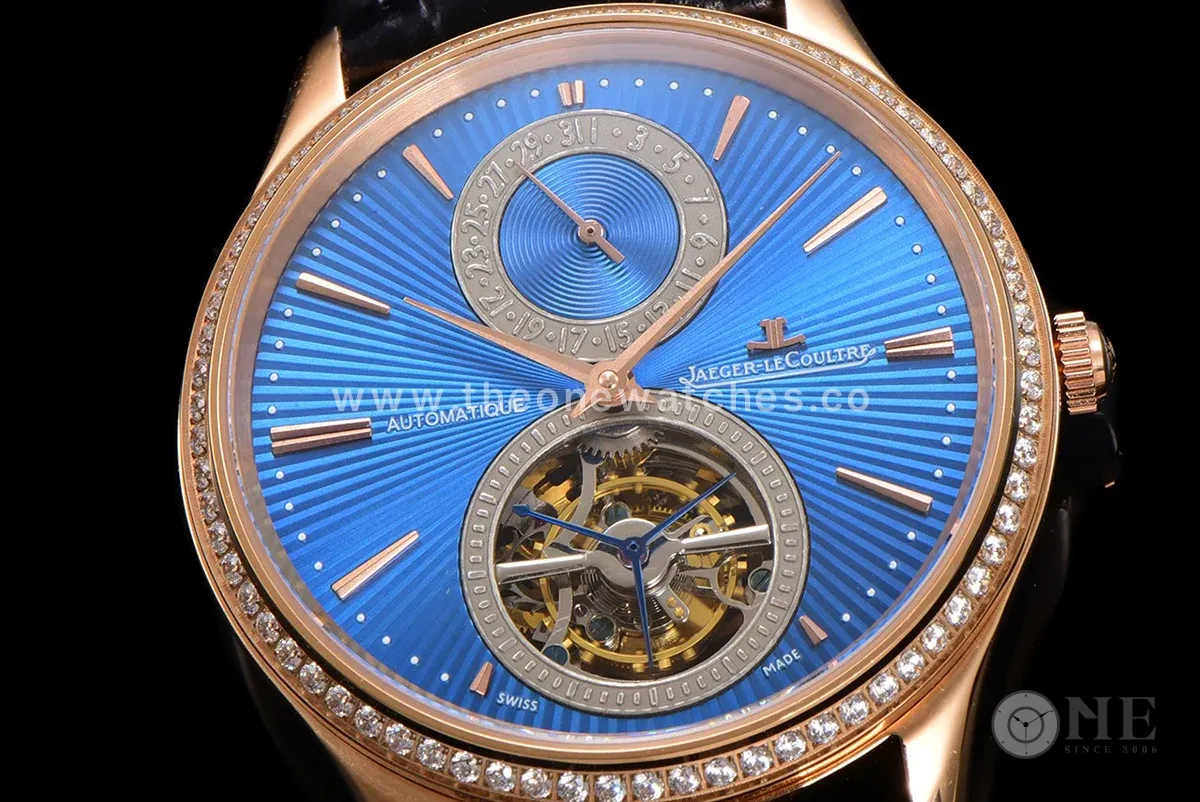 Master Ultra Thin Tourbillon Blue Dial with Diamond Bezel in Rose Gold