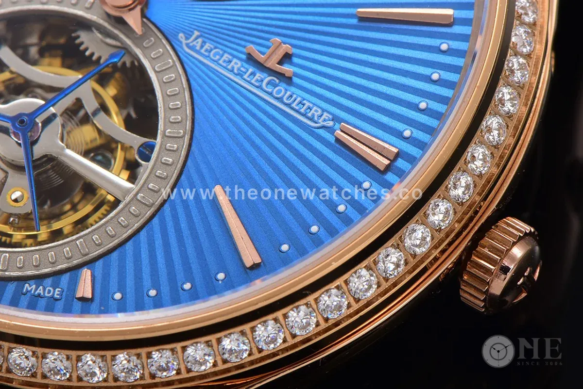 Master Ultra Thin Tourbillon Blue Dial with Diamond Bezel in Rose Gold