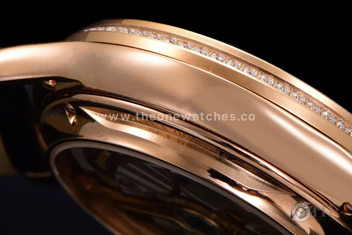 Master Ultra Thin Tourbillon Blue Dial with Diamond Bezel in Rose Gold