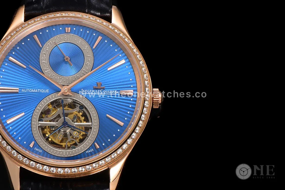 Master Ultra Thin Tourbillon Blue Dial with Diamond Bezel in Rose Gold