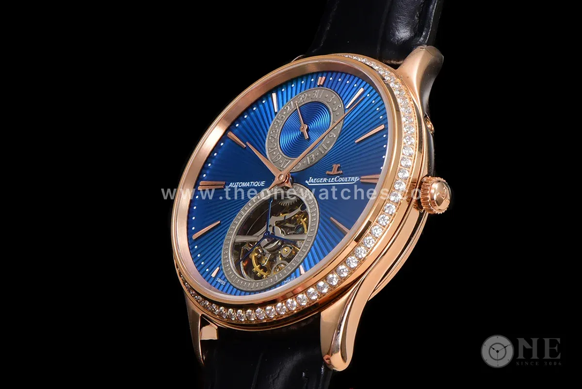 Master Ultra Thin Tourbillon Blue Dial with Diamond Bezel in Rose Gold