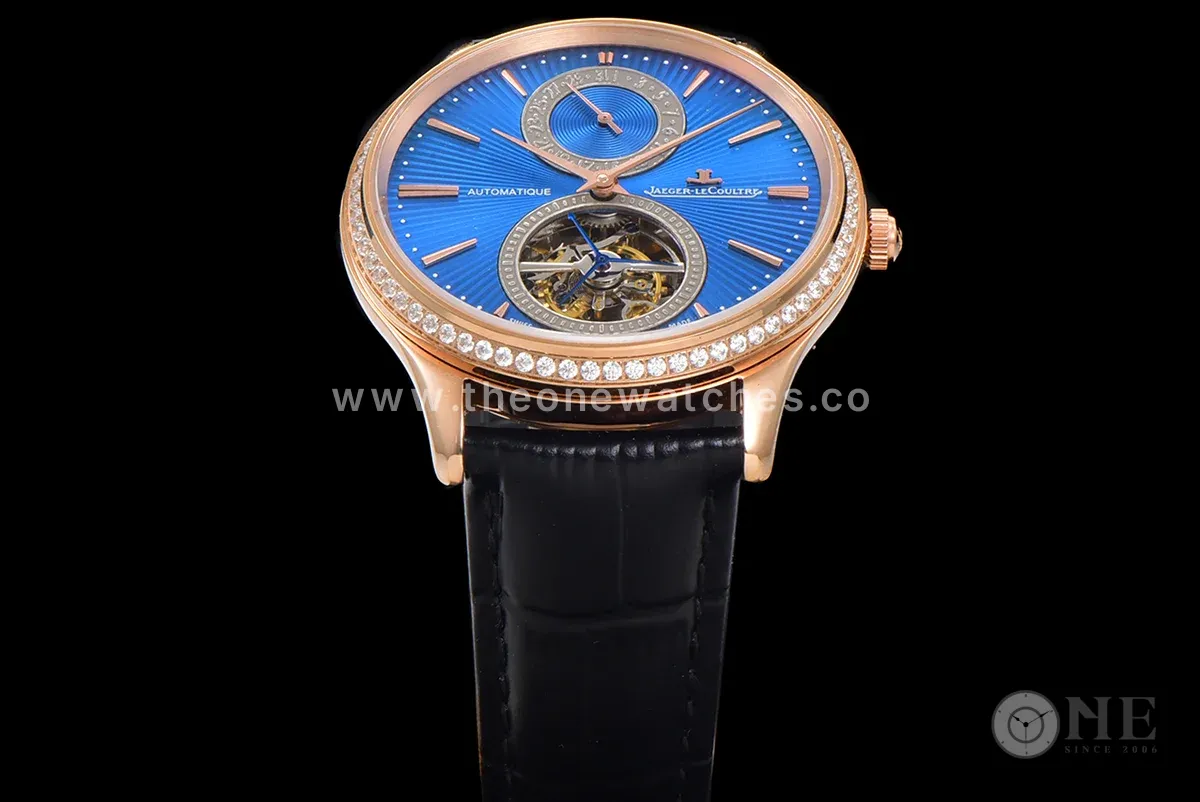 Master Ultra Thin Tourbillon Blue Dial with Diamond Bezel in Rose Gold