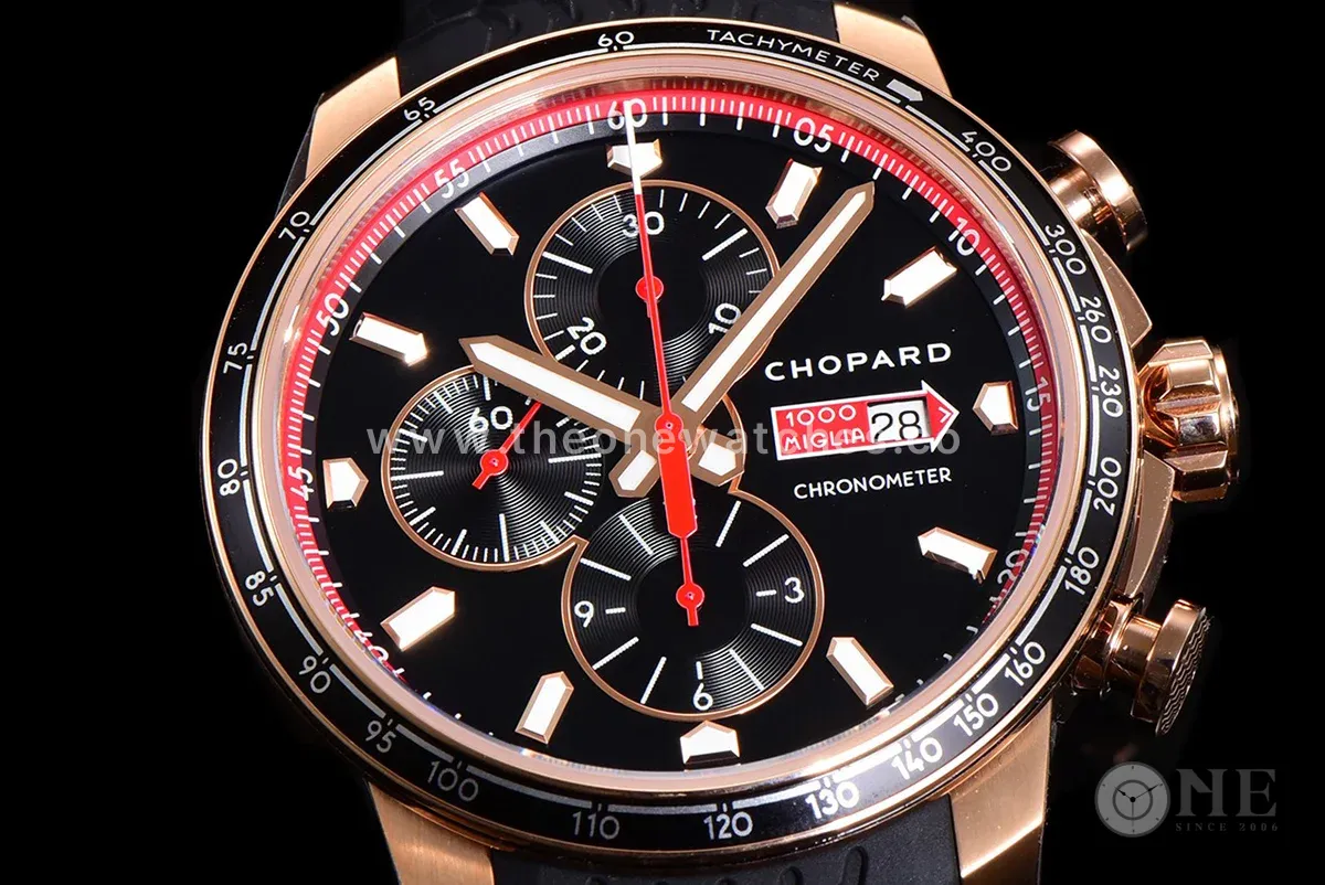 Mille Miglia GTS Chrono Black Dial in Rose Gold
