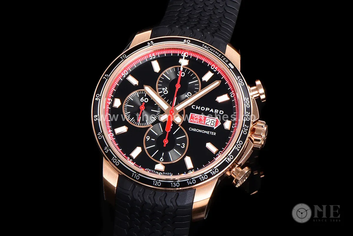 Mille Miglia GTS Chrono Black Dial in Rose Gold