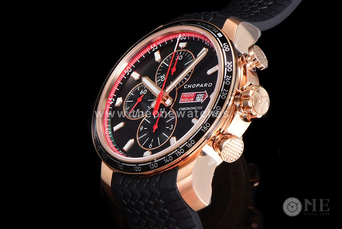 Mille Miglia GTS Chrono Black Dial in Rose Gold