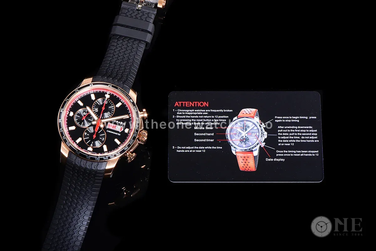 Mille Miglia GTS Chrono Black Dial in Rose Gold