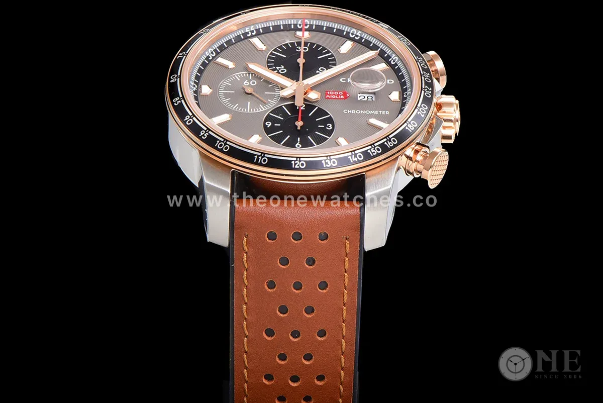 Mille Miglia GTS Chrono Grey Dial in Rose Gold/Steel