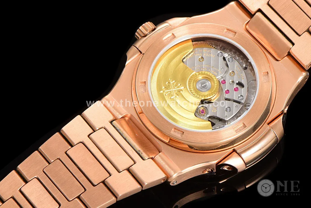 Nautilus 5740 White Dial with Diamond Bezel in Rose Gold