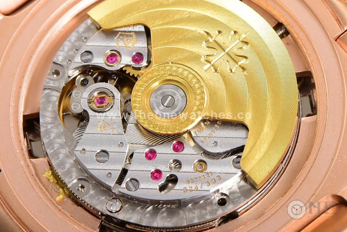Nautilus 5740 White Dial with Diamond Bezel in Rose Gold