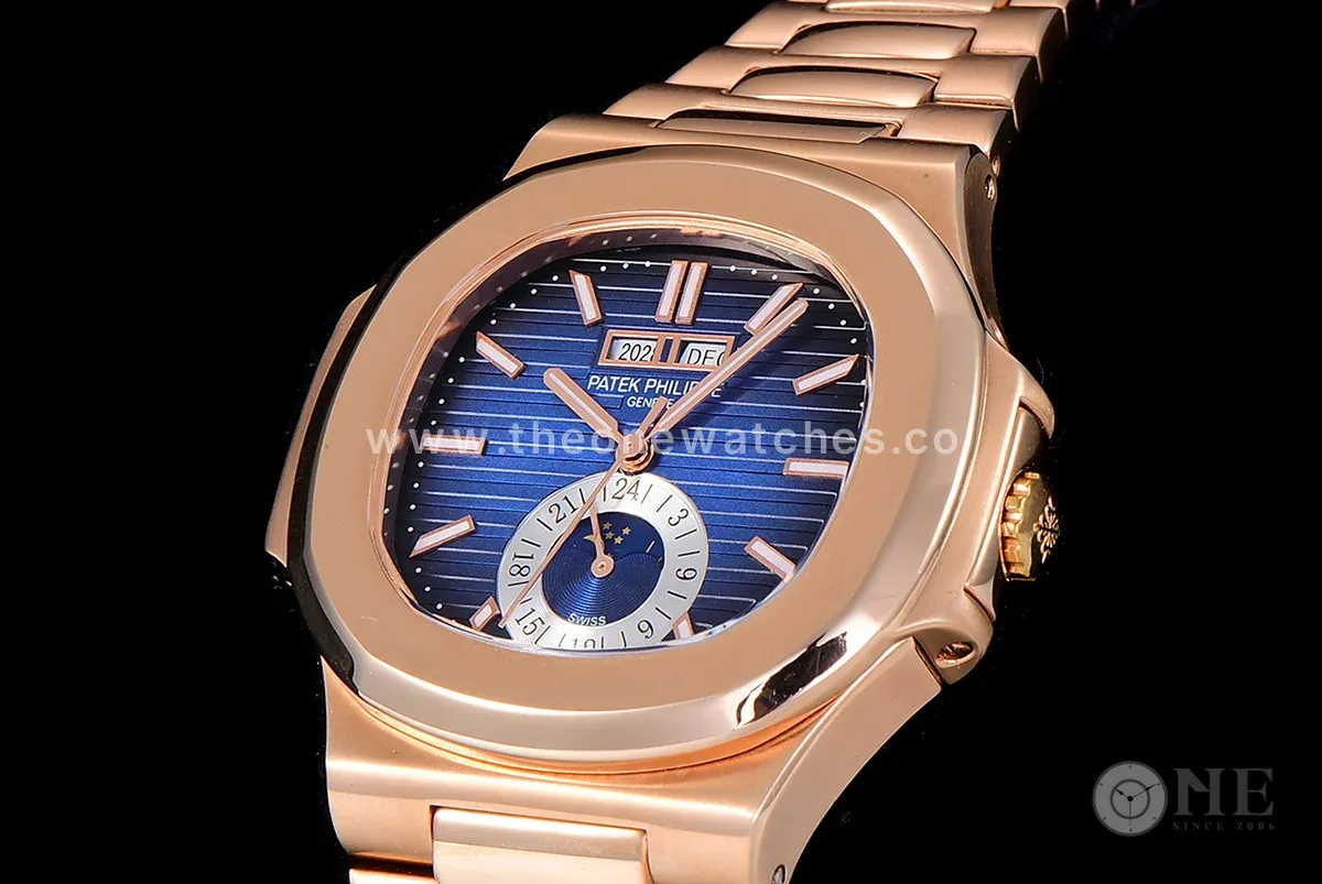 Nautilus Chronograph 5980/1R Blue Dial in Rose Gold