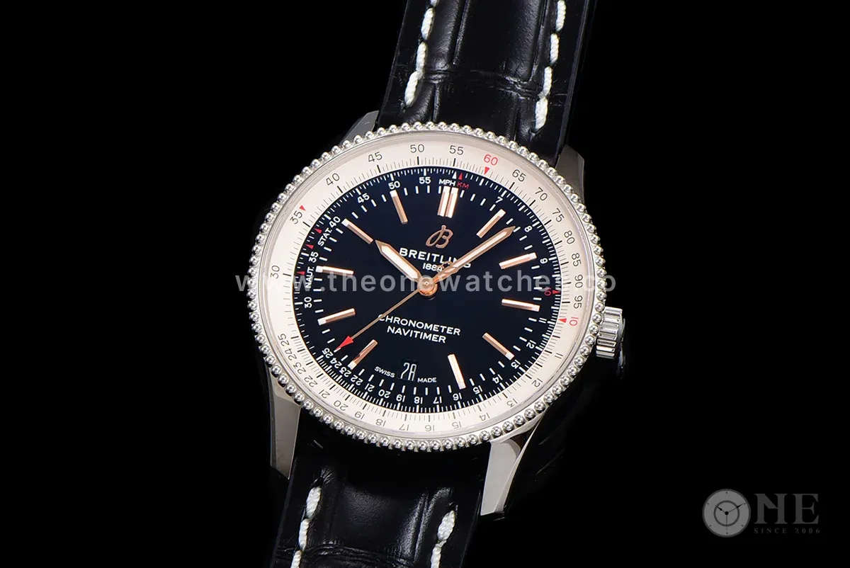 Navitimer Automatic 41 Black and White Dial in Steel