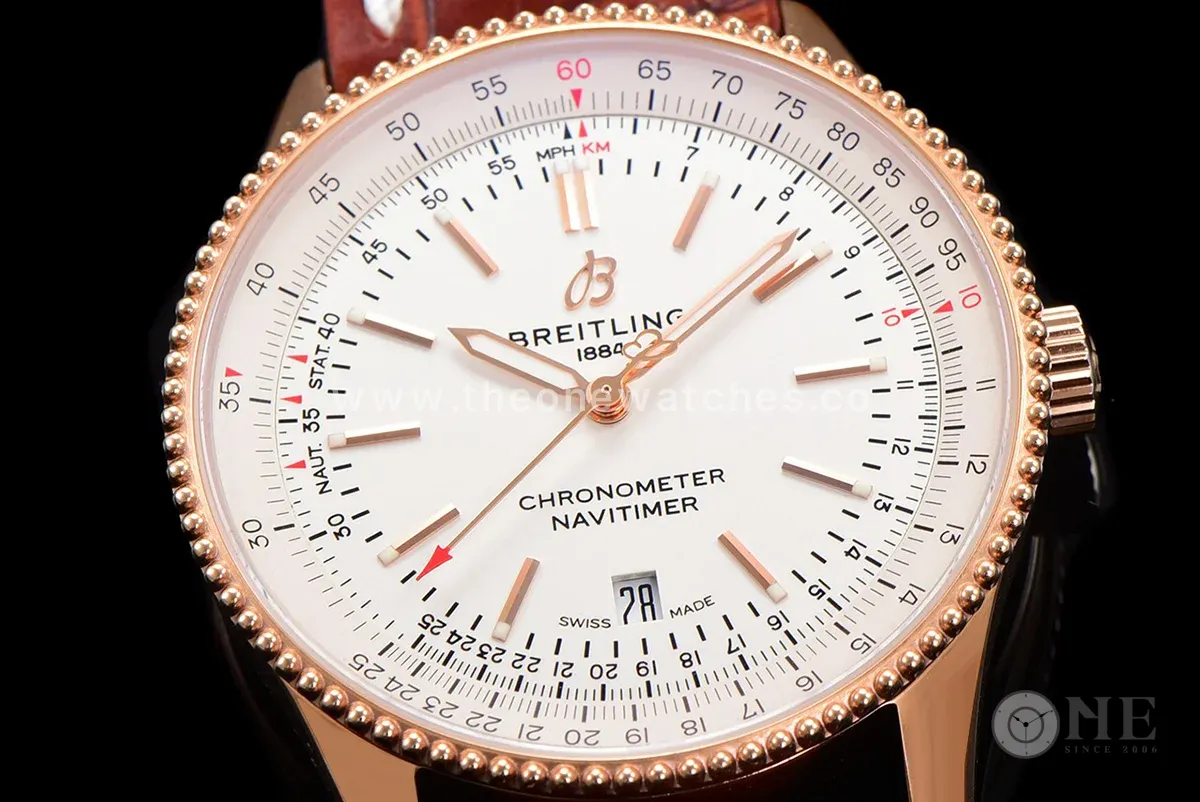 Navitimer Automatic 41 White Dial in Rose Gold