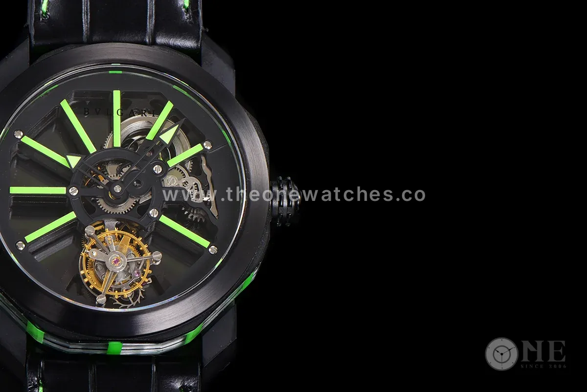 Octo Roma Watch with Green Markers