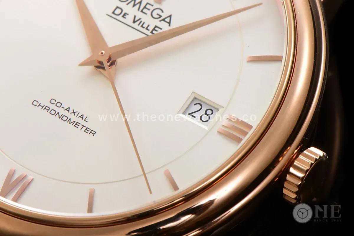 Omega De Ville Prestige Co‑Axial Master Chronometer 40mm White Dial in Rose Gold