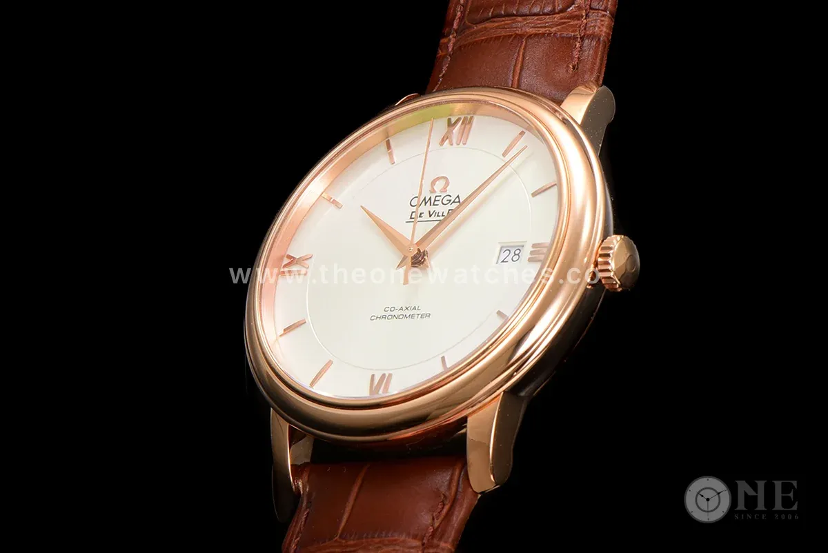 Omega De Ville Prestige Co‑Axial Master Chronometer 40mm White Dial in Rose Gold