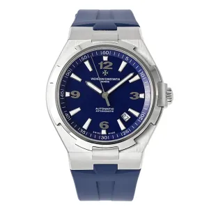 Overseas Automatic 47040 Blue Dial in Steel on Rubber Strap