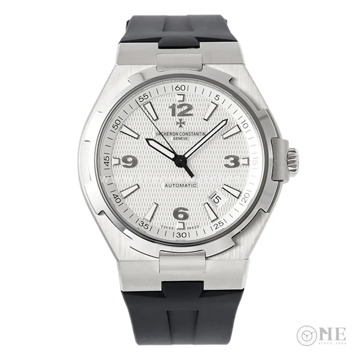 Overseas Automatic 47040 White Dial in Steel on Rubber Strap