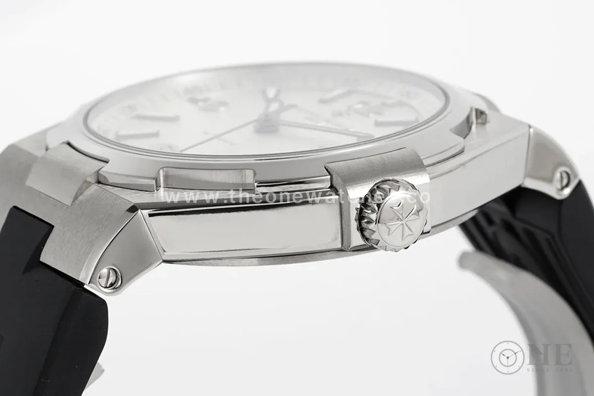 Overseas Automatic 47040 White Dial in Steel on Rubber Strap