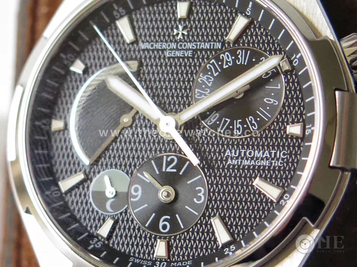 Overseas Dual Time Black Dial in Steel