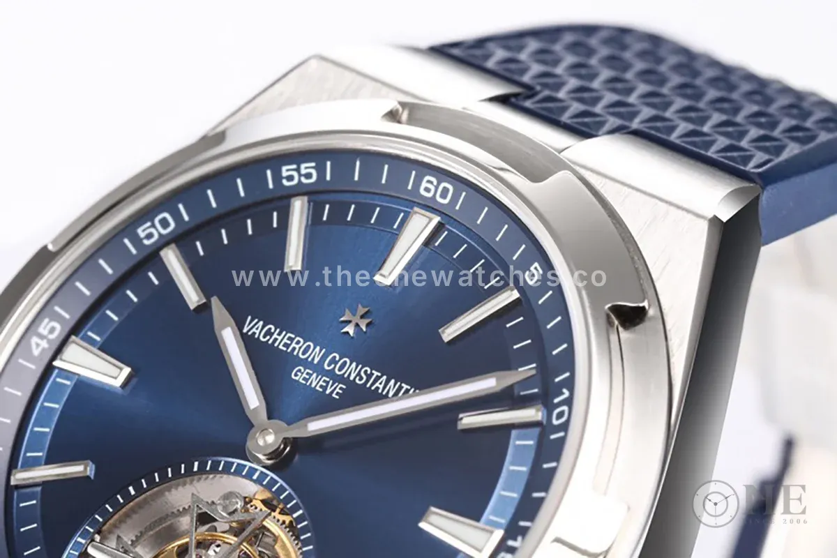 Overseas Tourbillion in Blue Rubber Strap