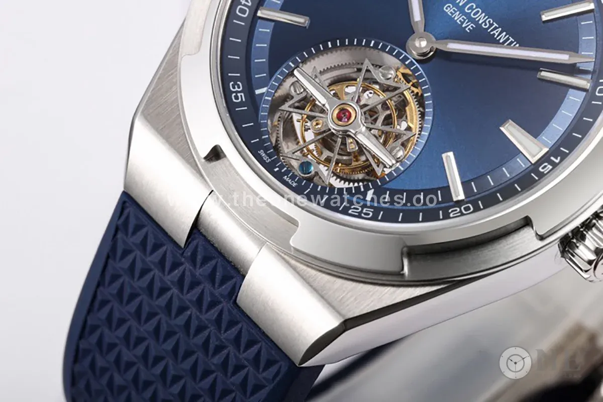 Overseas Tourbillion in Blue Rubber Strap