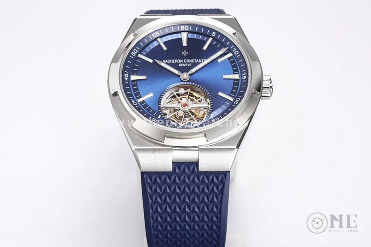 Overseas Tourbillion in Blue Rubber Strap
