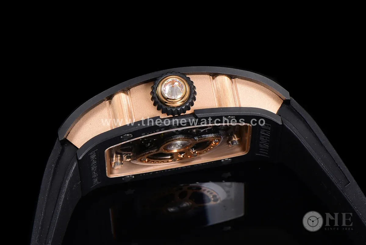RM 007 Automatic Ladies Black Ceramic Red Lips Diamond