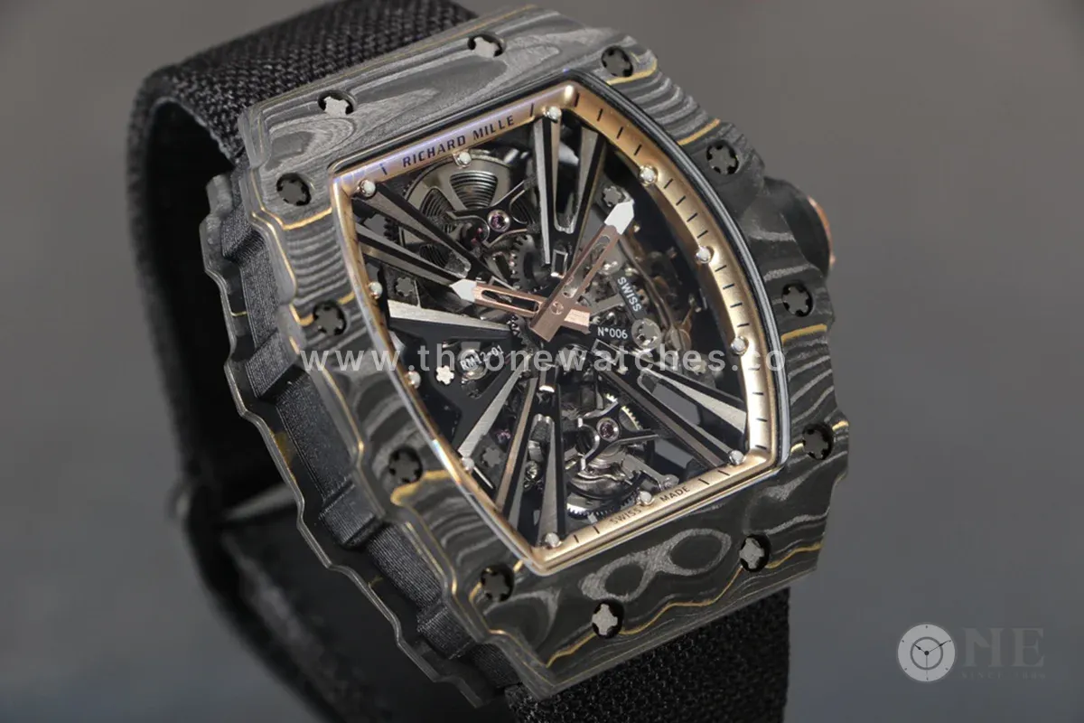 RM 012-01 Tourbillon NTPT Carbon on Black Nylon Strap