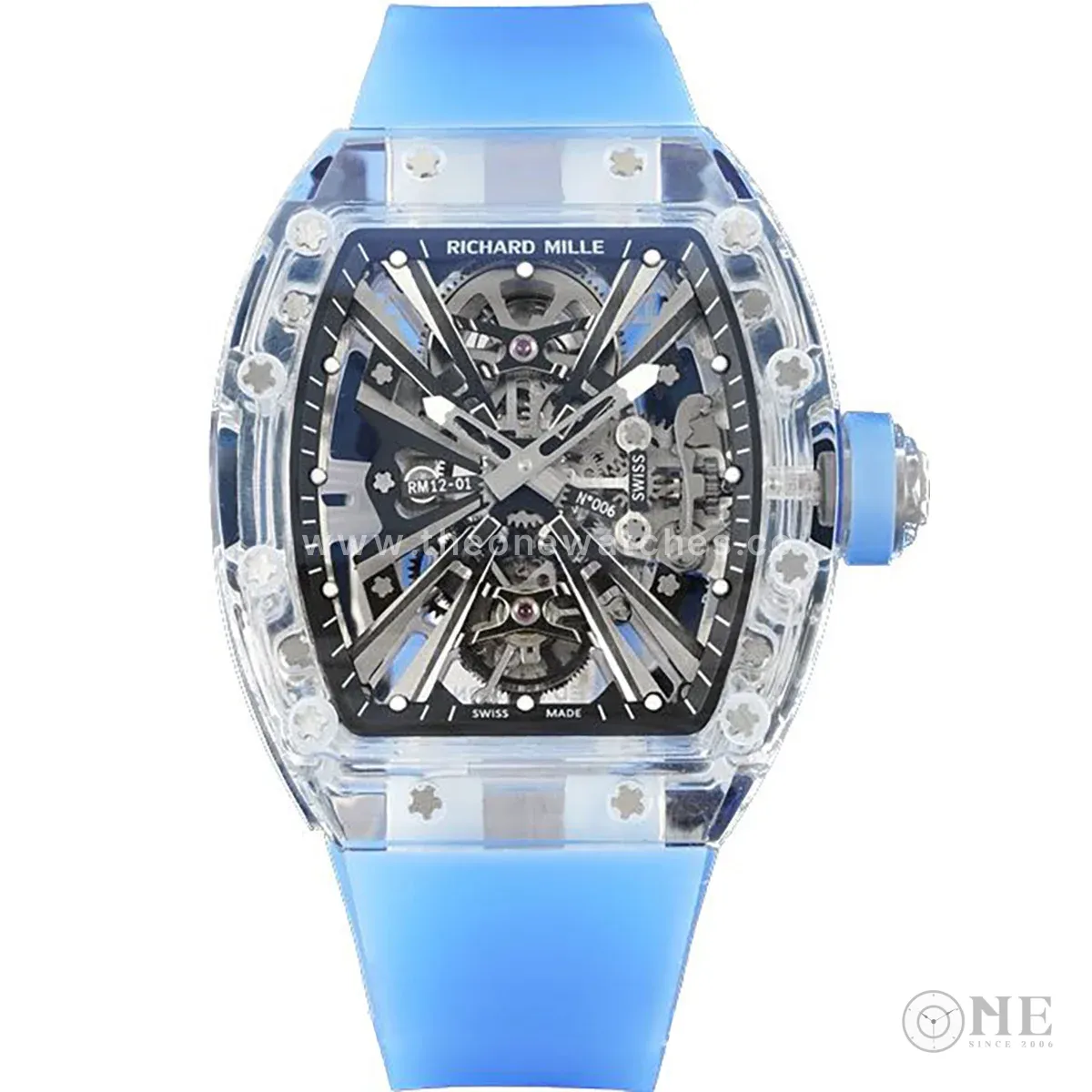 RM 012-01 Tourbillon Sapphire on Blue Rubber Strap