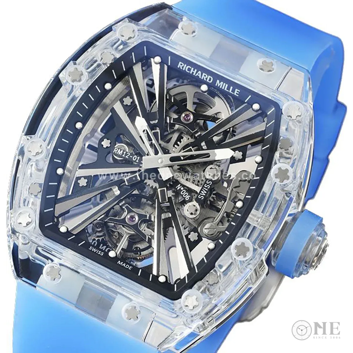 RM 012-01 Tourbillon Sapphire on Blue Rubber Strap
