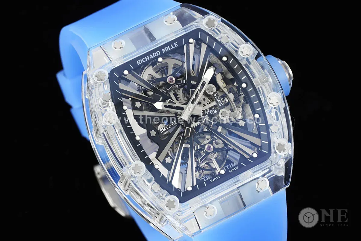 RM 012-01 Tourbillon Sapphire on Blue Rubber Strap