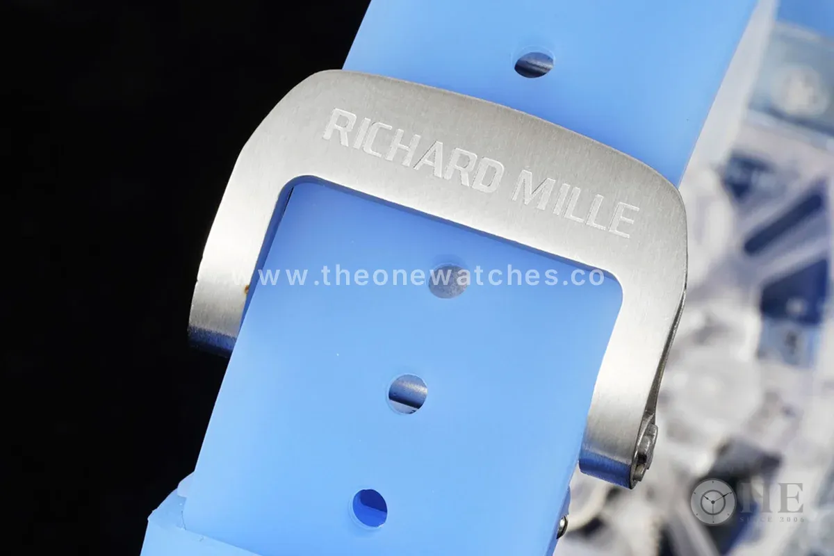 RM 012-01 Tourbillon Sapphire on Blue Rubber Strap
