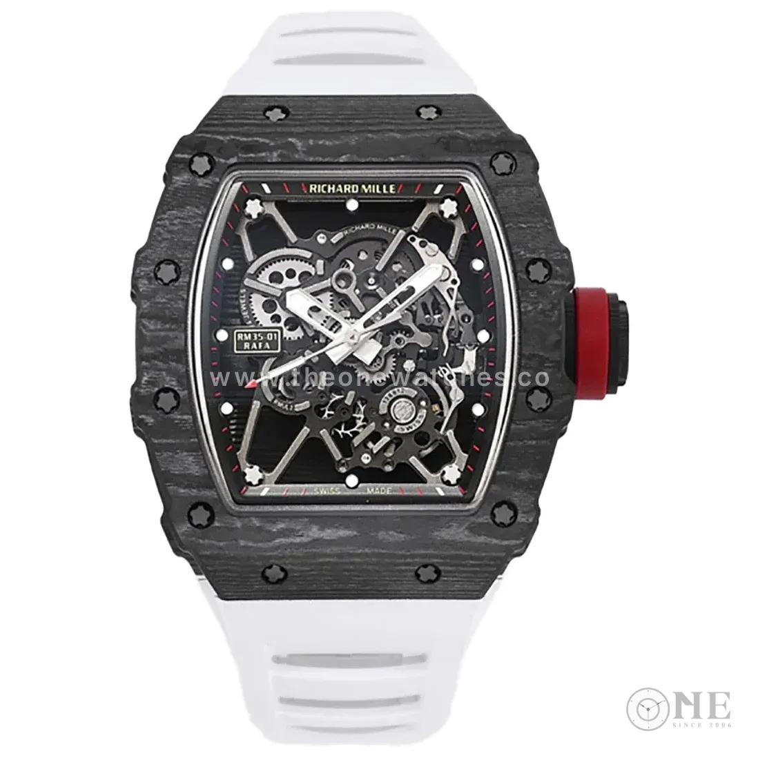 RM 035-01 Rafael Nadal NTPT Carbon White Rubber Strap