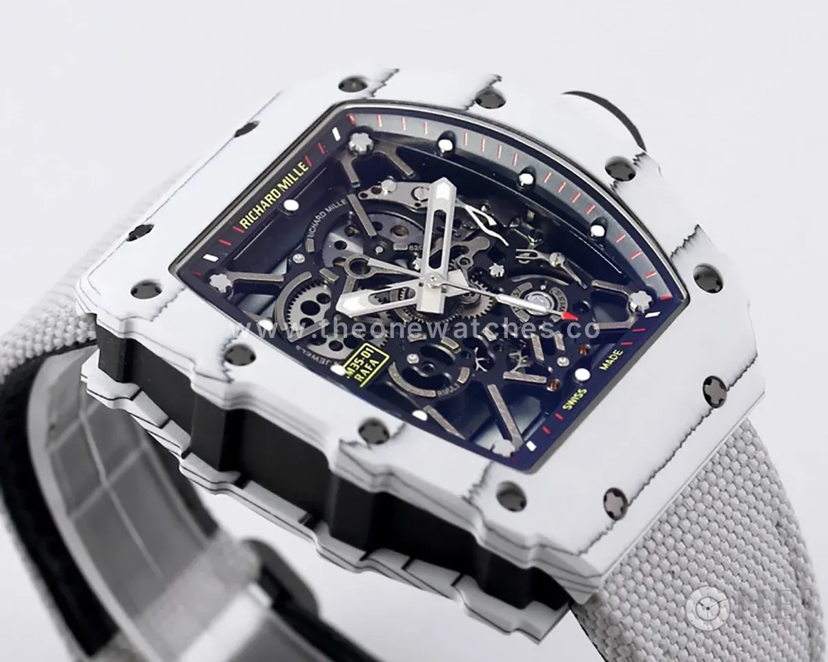 RM 035-01 Rafael Nadal White NTPT on White Nylon Strap